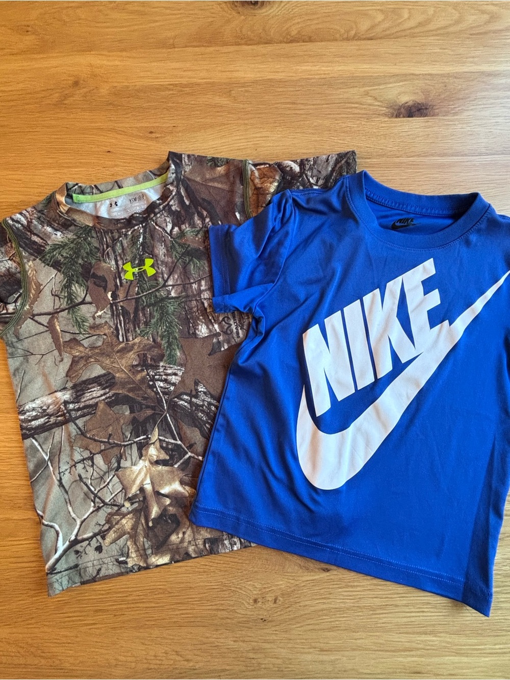 Boys Under Armour and Nike shirt set